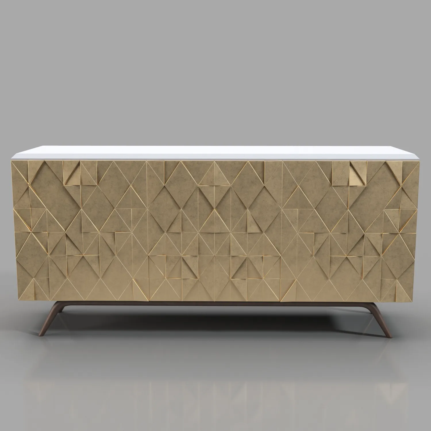 Gold Triangular Cabinet PBR 3D Model_04
